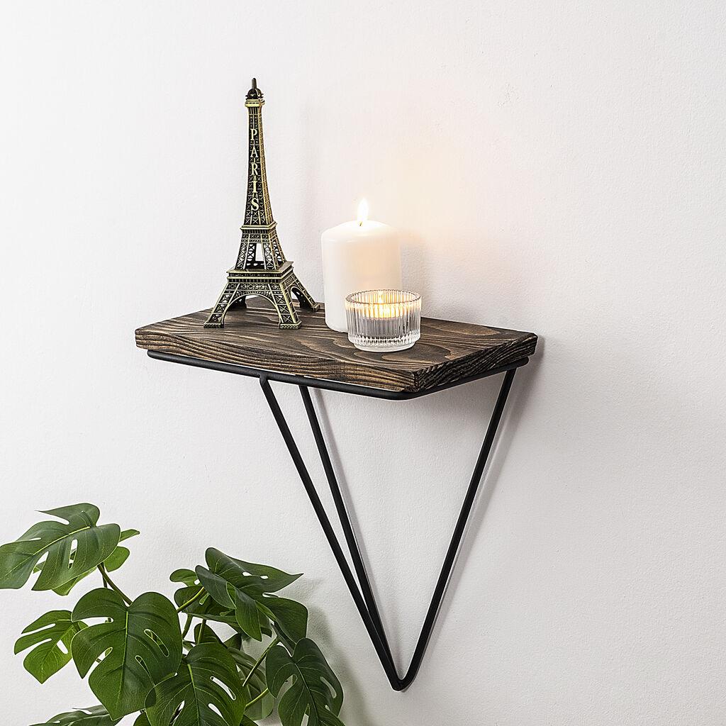 Hanah Home Phalaenopsis Zidna polica, Braon-crna