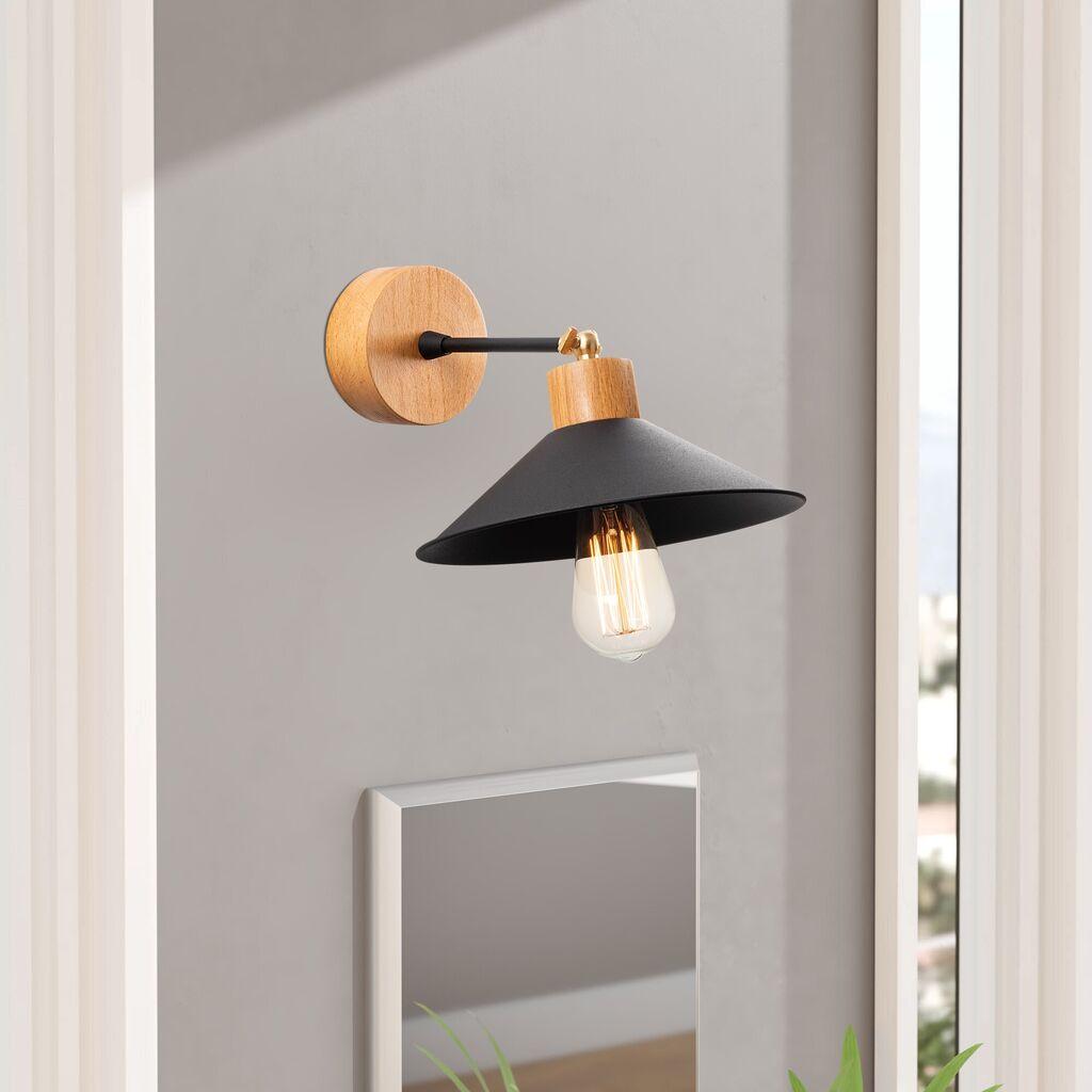 Opviq Zidna lampa E27 Grlo, Crni hrast