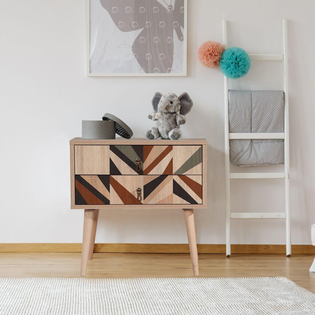 Hanah Home Noćni ormarić City Trokut 60x61x40cm Šareni