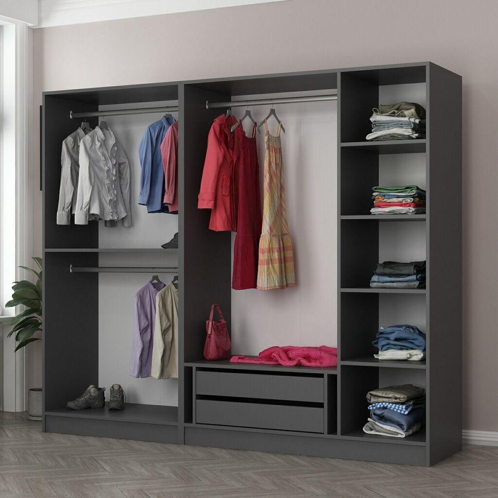 Hanah Home Kale 190 Anthracite v2 Ormar, 225x190x52cm