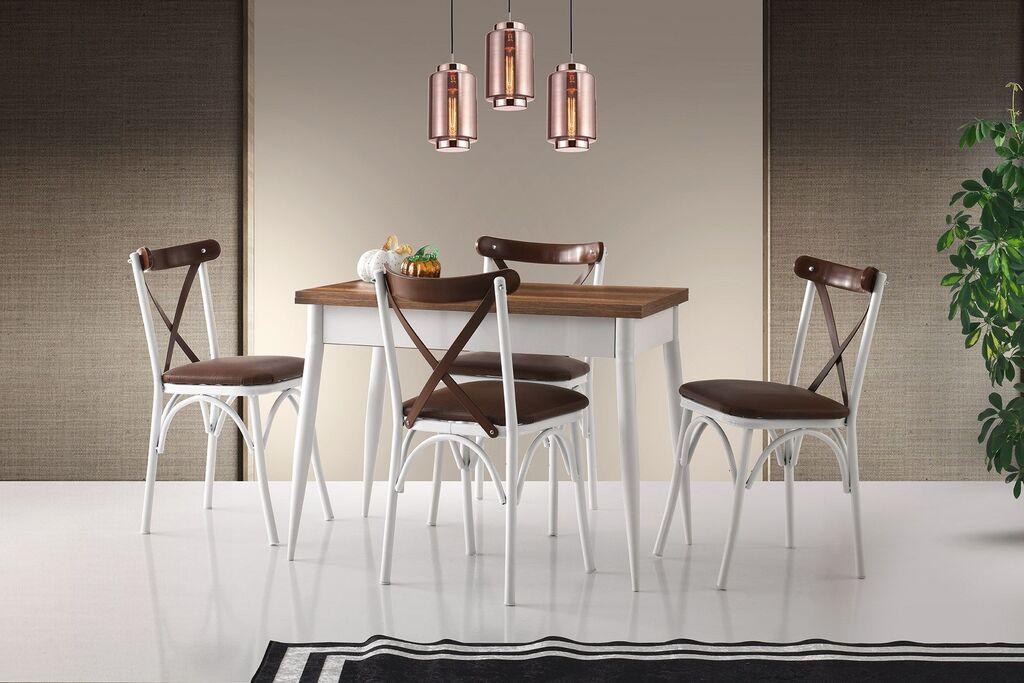 Hanah Home Trpezarijski sto Dolunay 100x75x60cm Orah