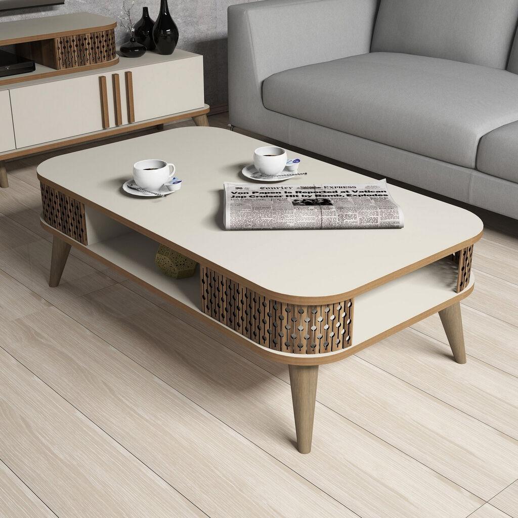 Hanah Home Eylul Klub sto, 105x34.6x60cm, Bež-braon