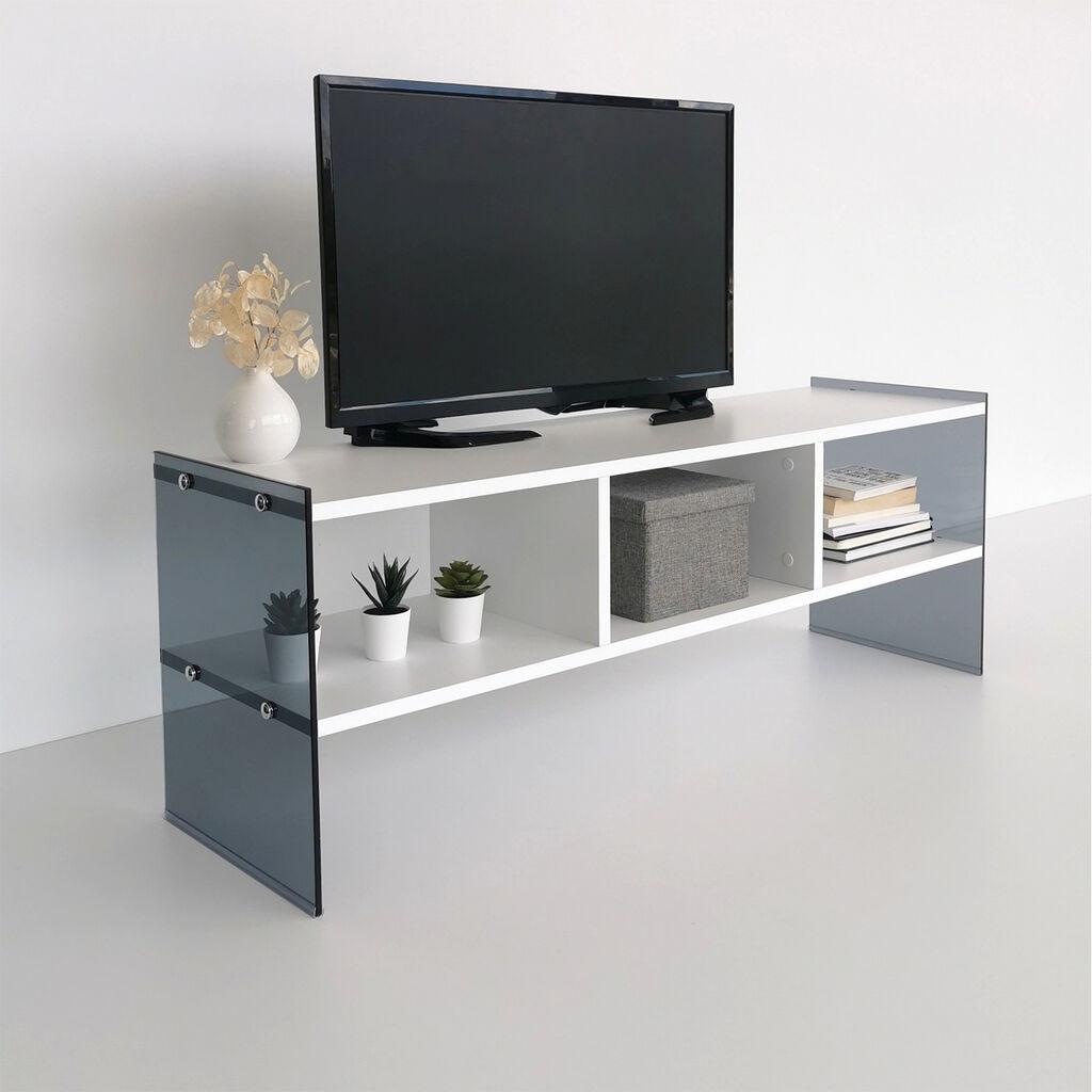 Hanah home TV komoda bijelo-siva