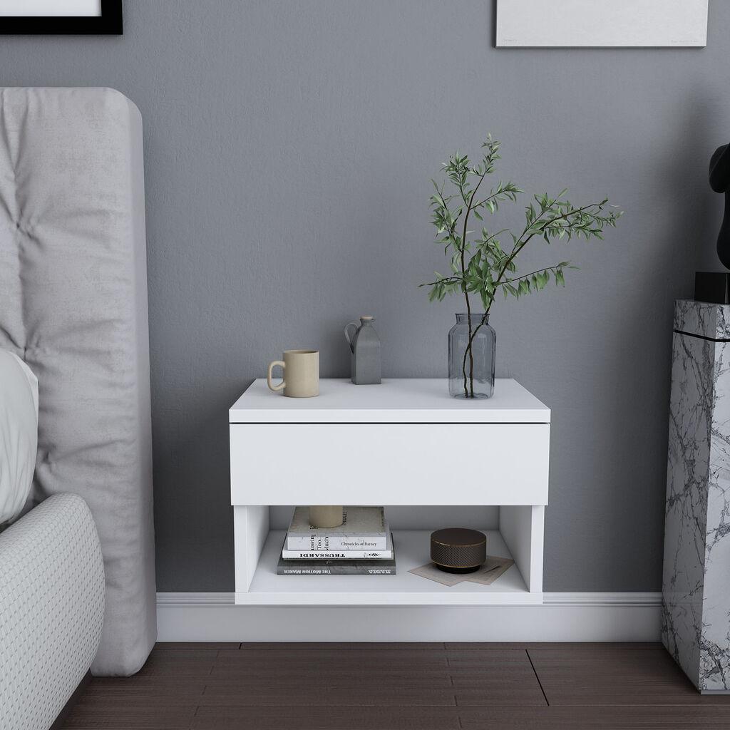Hanah Home Jamot Noćni stočić, 44.6x29x31.9cm, Bijeli