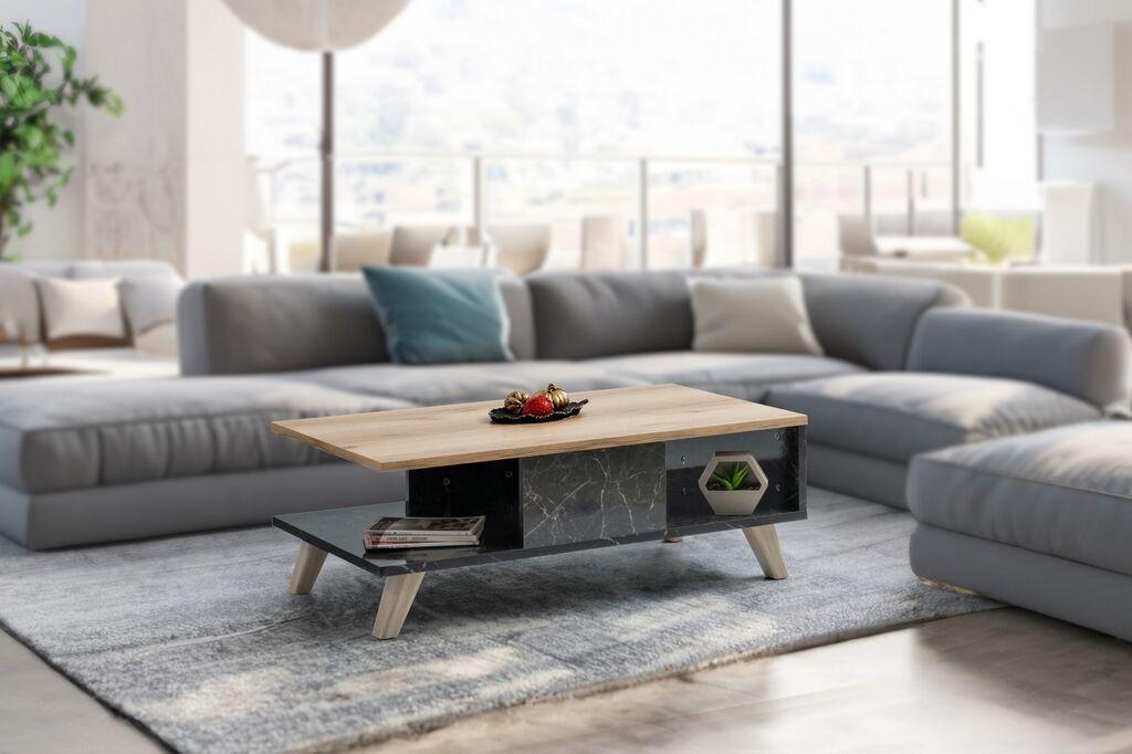 Hanah Home Klub sto Sumer O2030 90x35,6x54cm Braon-Mermer