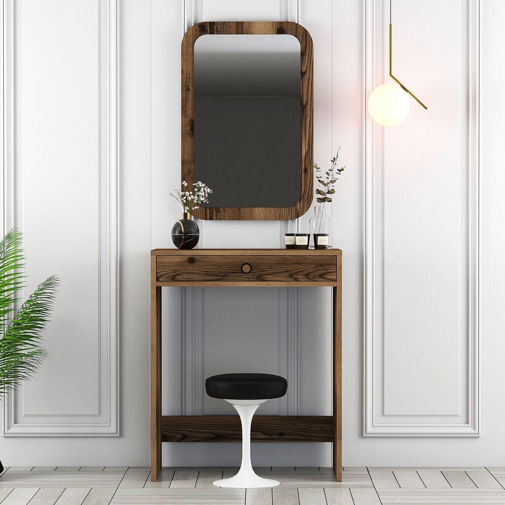 Hanah Home Stol za šminkanje 70x40x84.7cm Orah