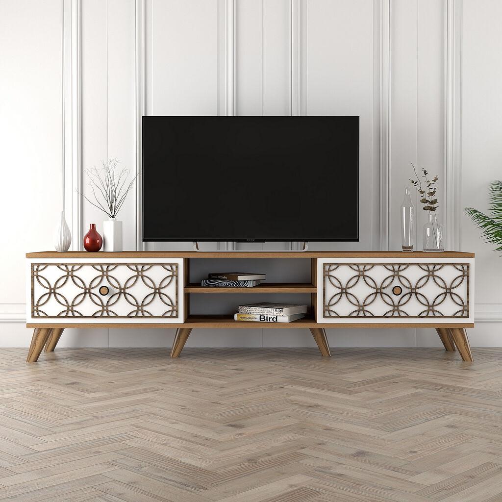 Hanah Home Class TV polica, smeđe-bijela