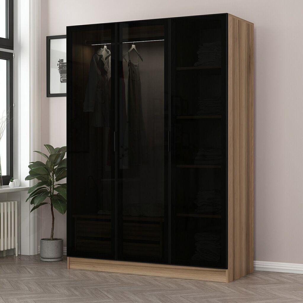 Hanah home Ormar Kale 135x210x52cm Tamno siva