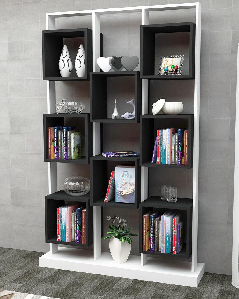 Hanah Home Polica 120x188x29,5cm Bijelo-Crna