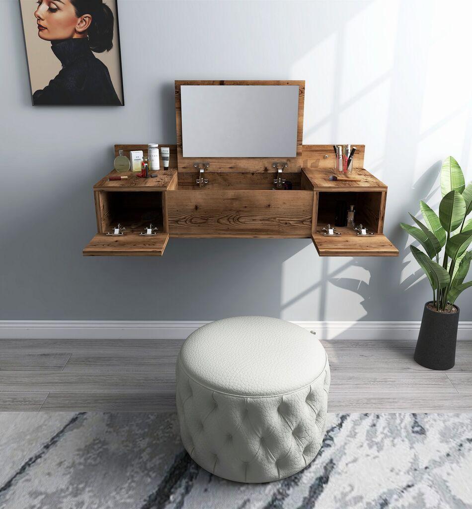 Hanah Home Stol za šminkanje 100x33x39.1cm Smeđi