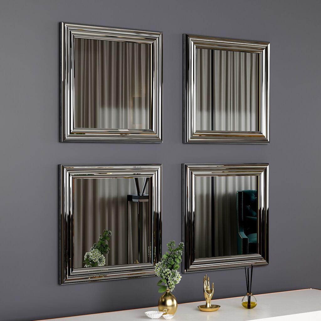Hanah Home Set od 4 ogledala, srebrni