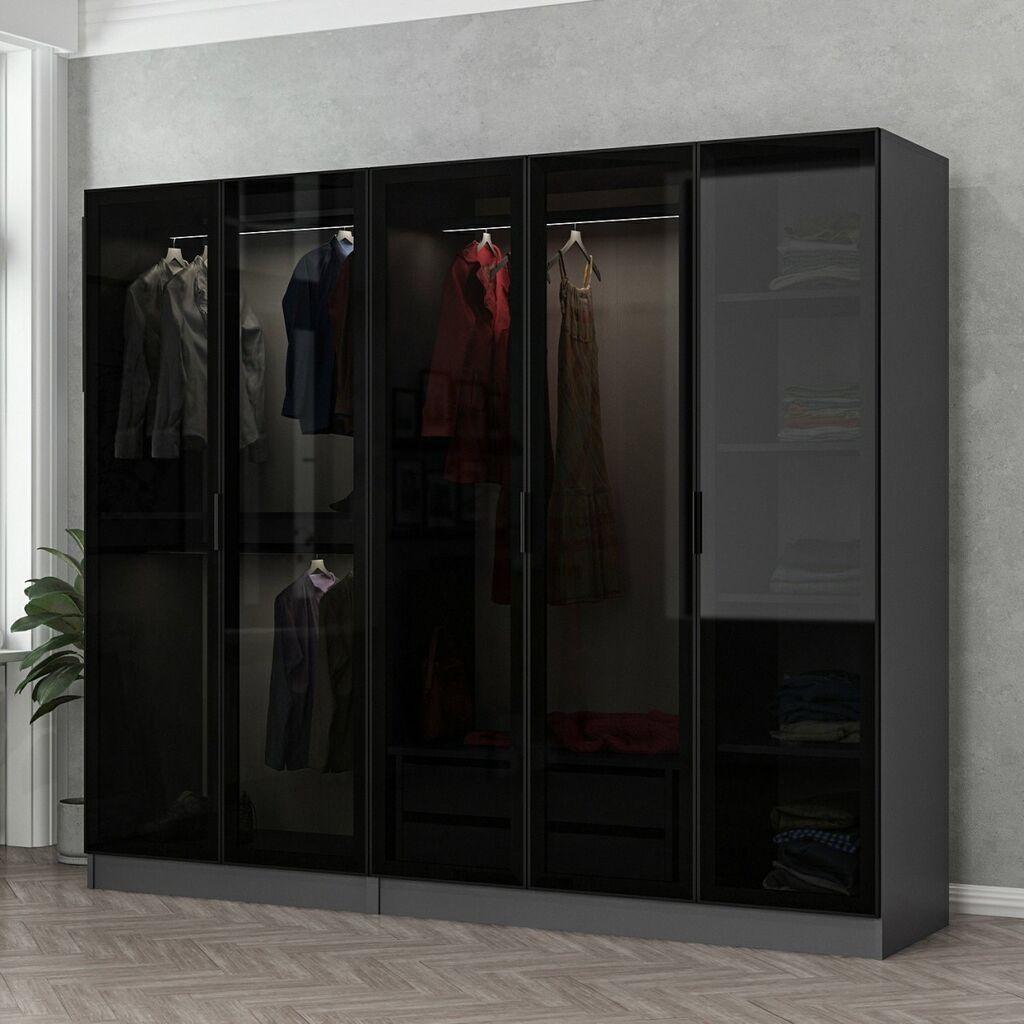 Hanah home Ormar Kale 225x190x52cm Crni