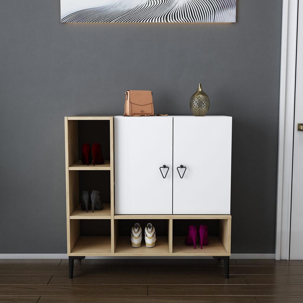 Hanah Home Komoda Platinum 100x100x35cm Hrast-Bijela