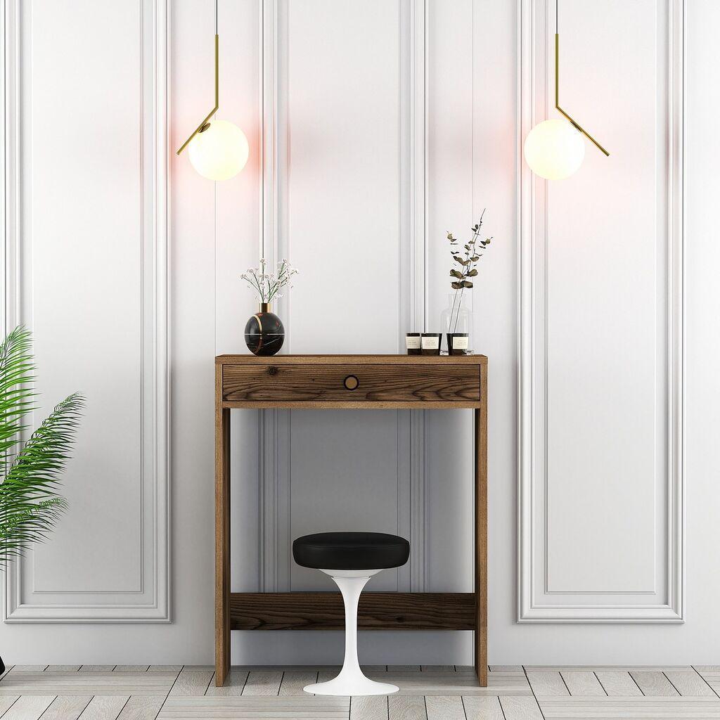 Hanah Home Stol za šminkanje 70x40x84.7cm Orah