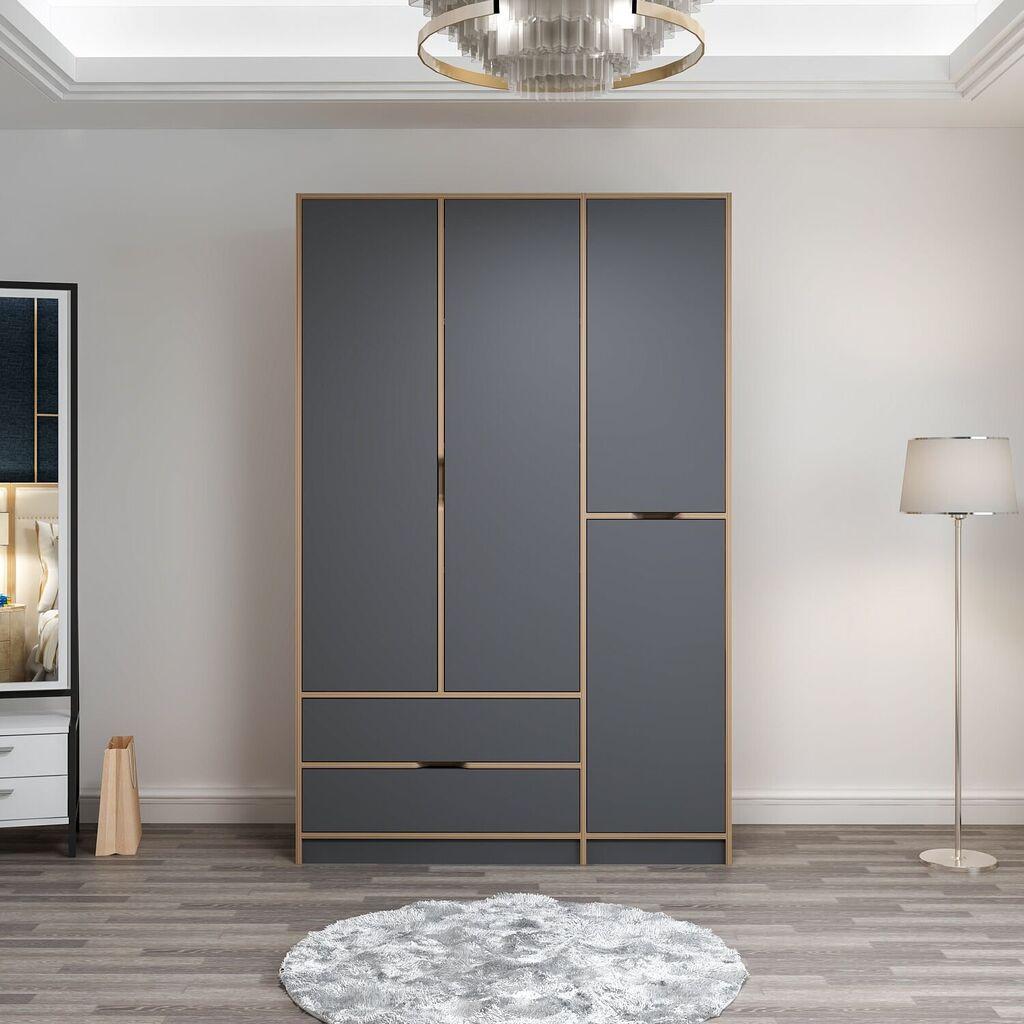 Hanah home Ormar Elina 140x208x52cm Antracit-Bež