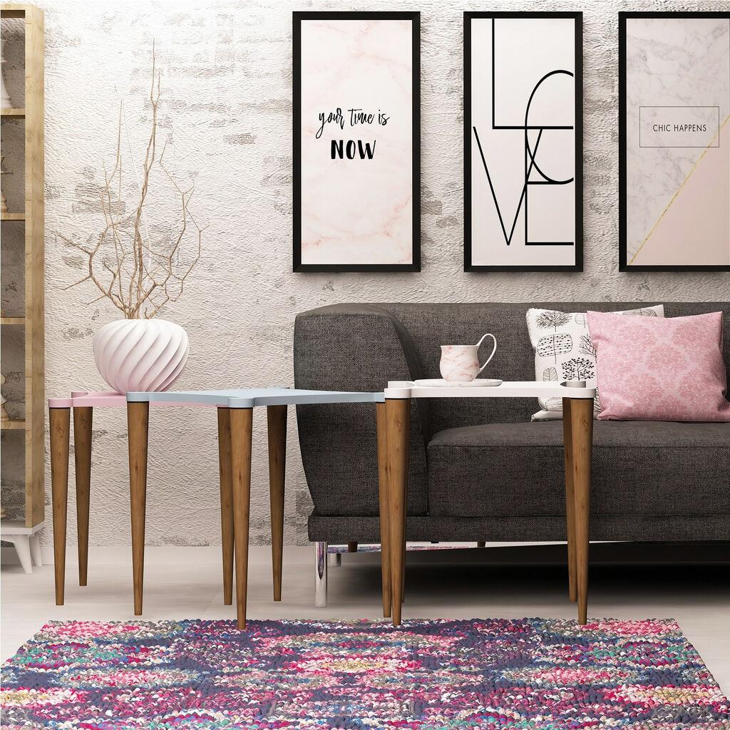 Hanah Home Set klub stolova, 3 komada Tremo Šareni