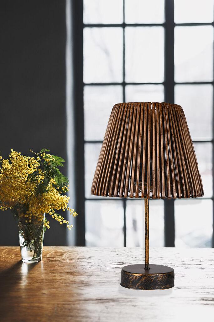 Opviq Stona lampa E27 Max 40W, Crno-ružičasto zlatna