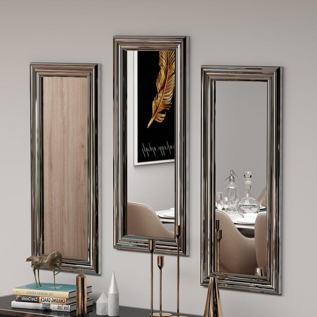 Hanah Home Set od 3 ogledala, srebrni
