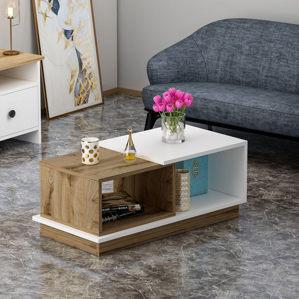 Hanah Home Klub sto Viyana 90x36x45cm Bijelo-Hrast