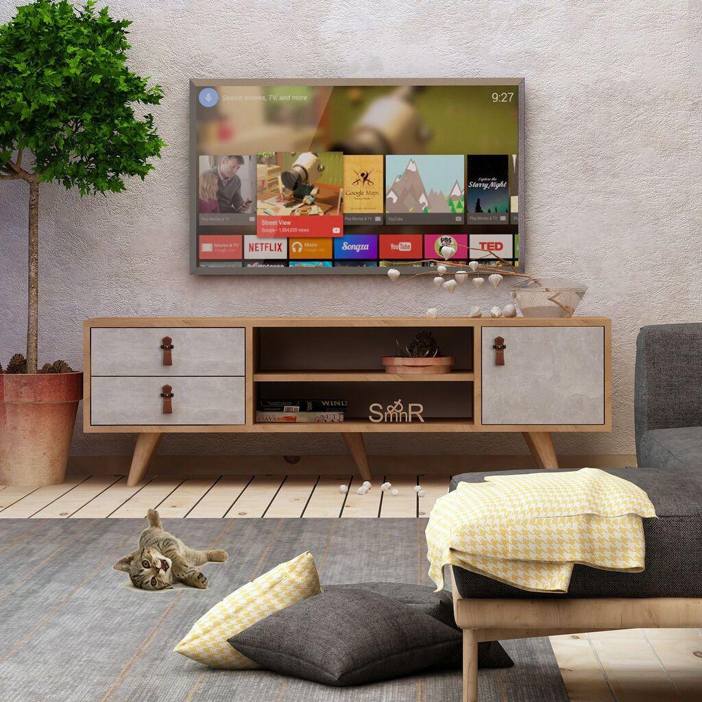 Hanah home TV komoda Seva hrast-bijela