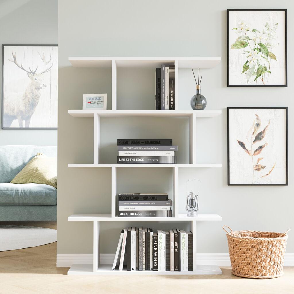 Hanah Home Harmon White Polica za knjige 90x25x127.4cm, Bijela