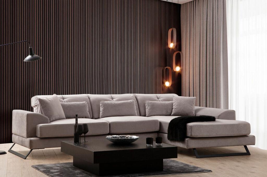 Atelier del Sofa Ugaona garnitura Frido 100x92x308cm Svijetlo siva