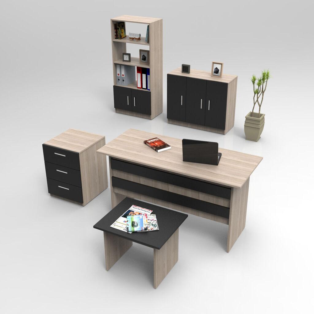 Hanah Home VO14 OB Set kancelarijskog namještaja od 5 dijelova, bež