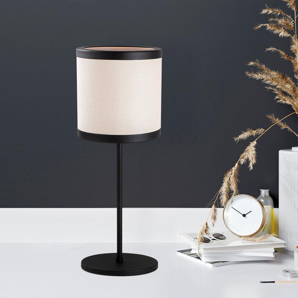 Opviq Stona lampa E27 Grlo, Crno-bijela