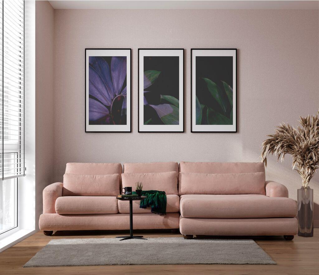 Atelier del Sofa Kutni set River 105x90x330cm Roza