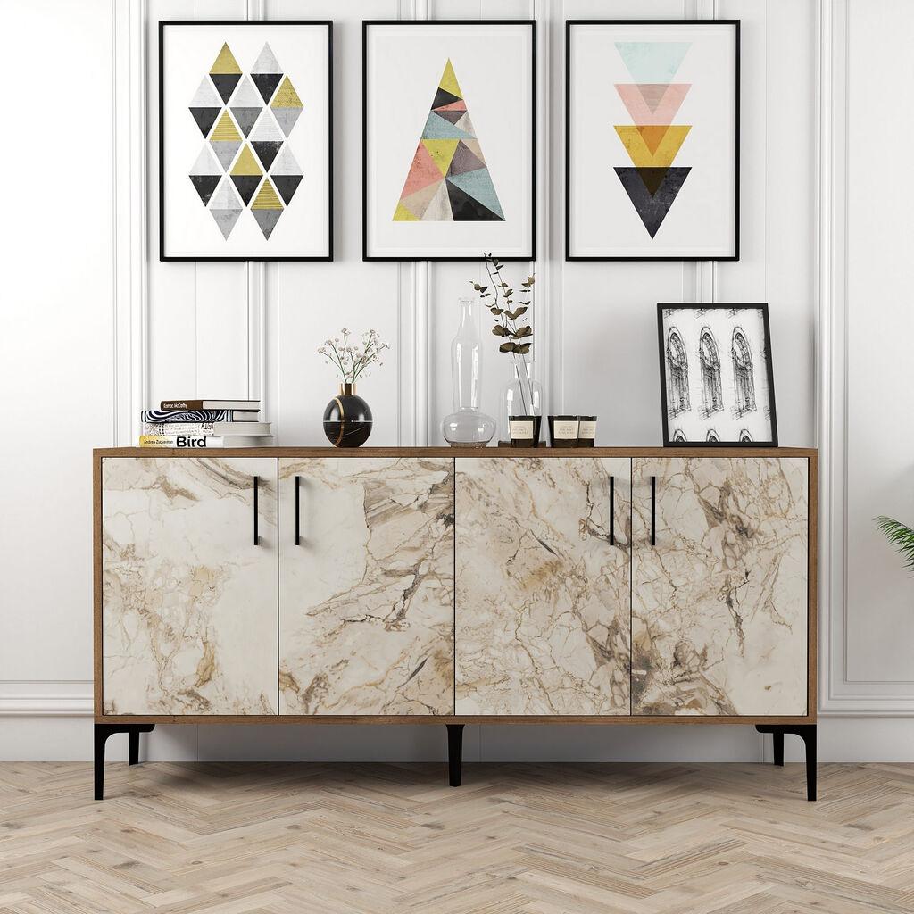 Hanah Home Kijev 160 Komoda, smeđe-bijela