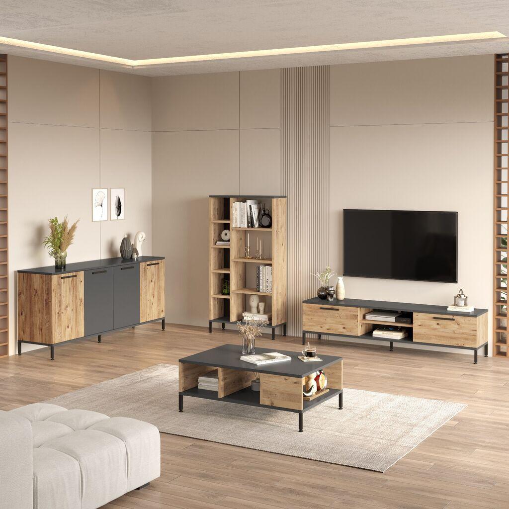 Hanah Home Set TV Komoda i klub sto Bež-Antracit