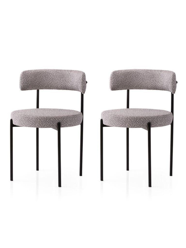 Hanah Home Set od 2 trpezarijske stolice crno-sive boje