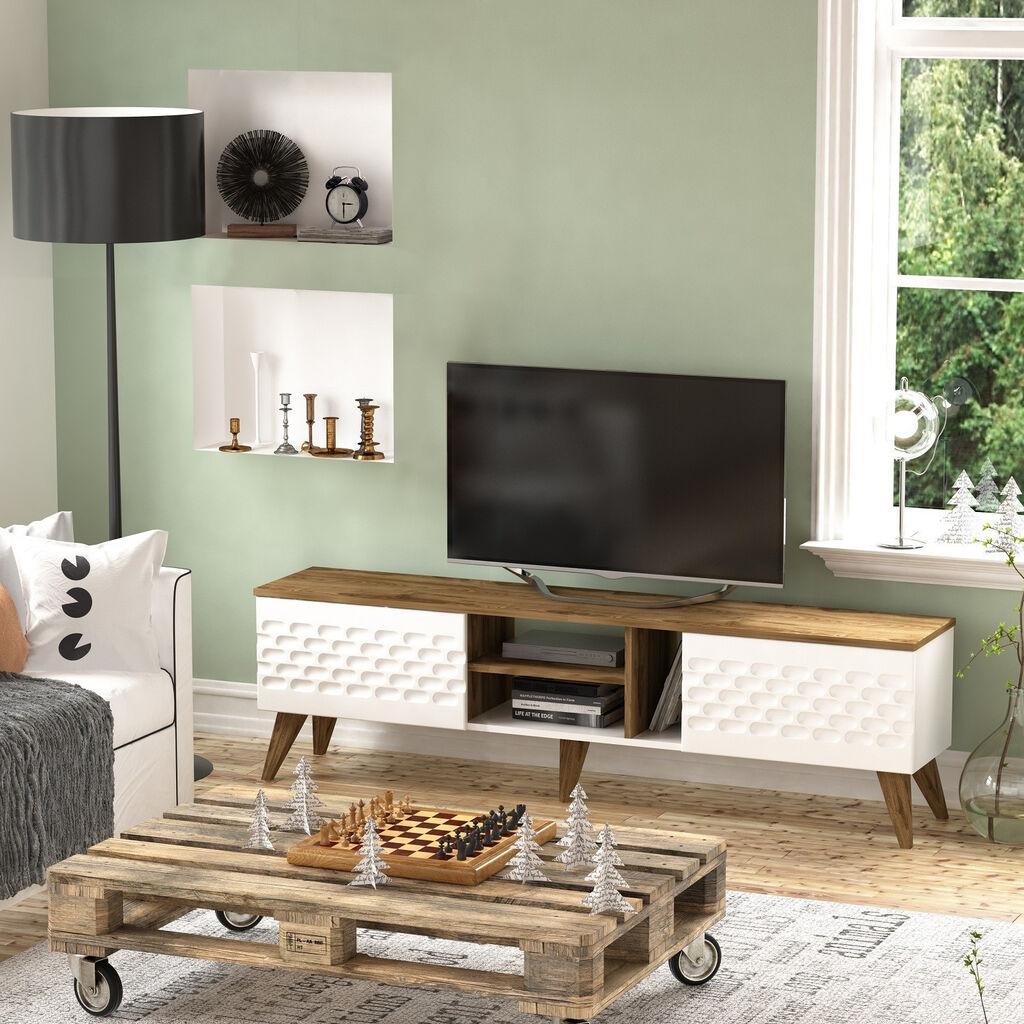 Hanah home TV komoda s ladicama, boja jajeta i oraha