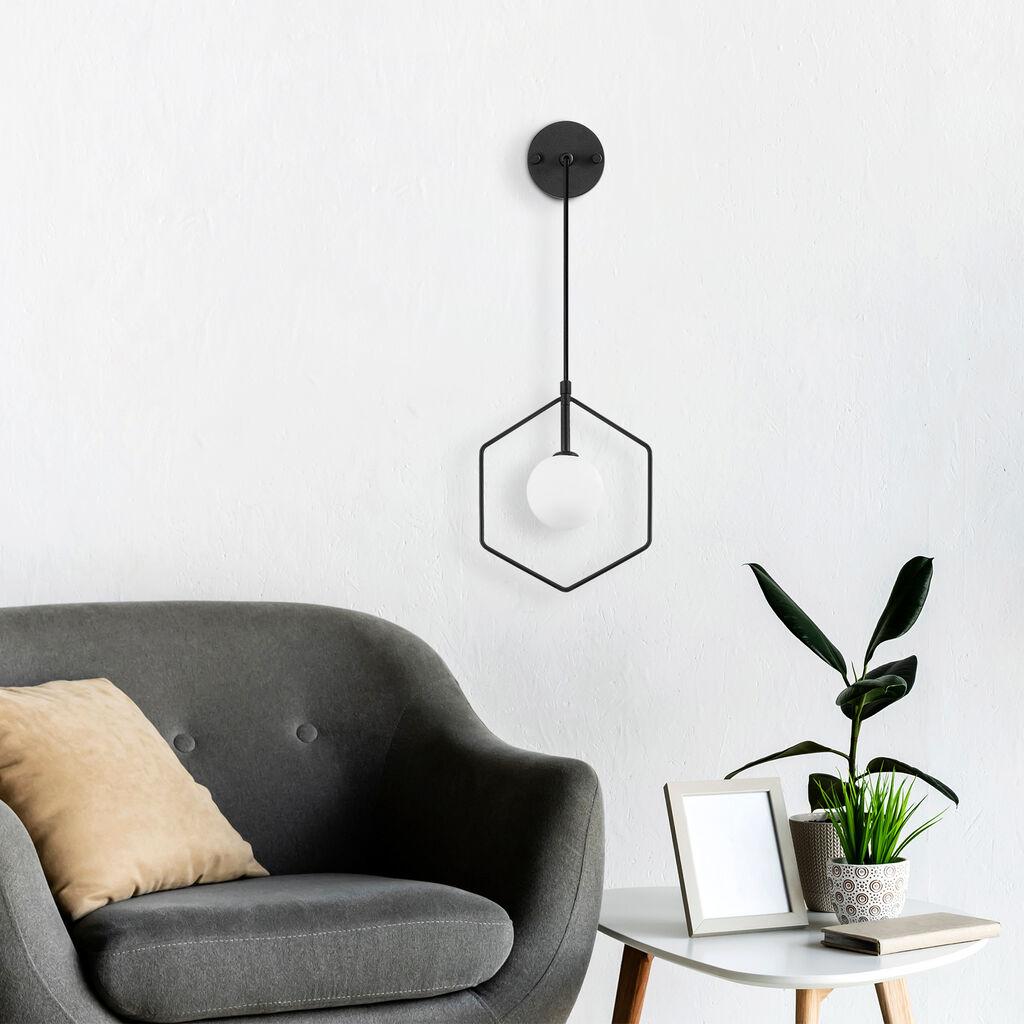 Opviq Geometri 11105 Zidna lampa, crna