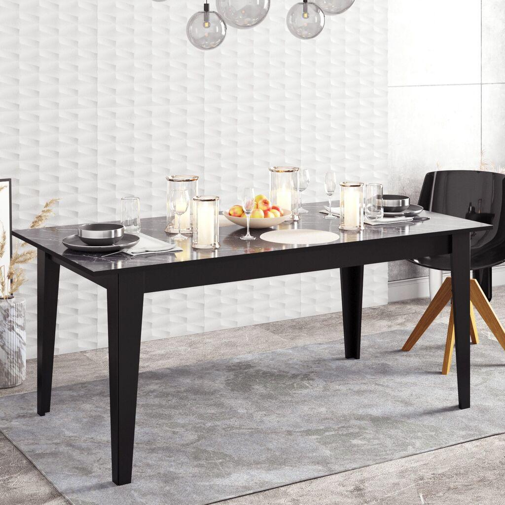 Hanah Home Trpezarijski sto Polka 180x76.8x90cm Crni