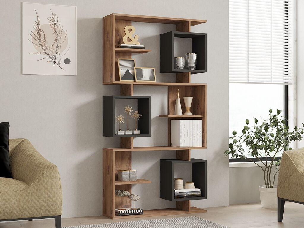 Hanah Home Polica 90x171,9x24,6cm Bež-Antracit