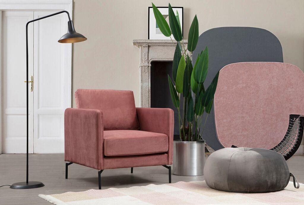 Atelier del Sofa Fotelja Plava 87x90x81cm Roza