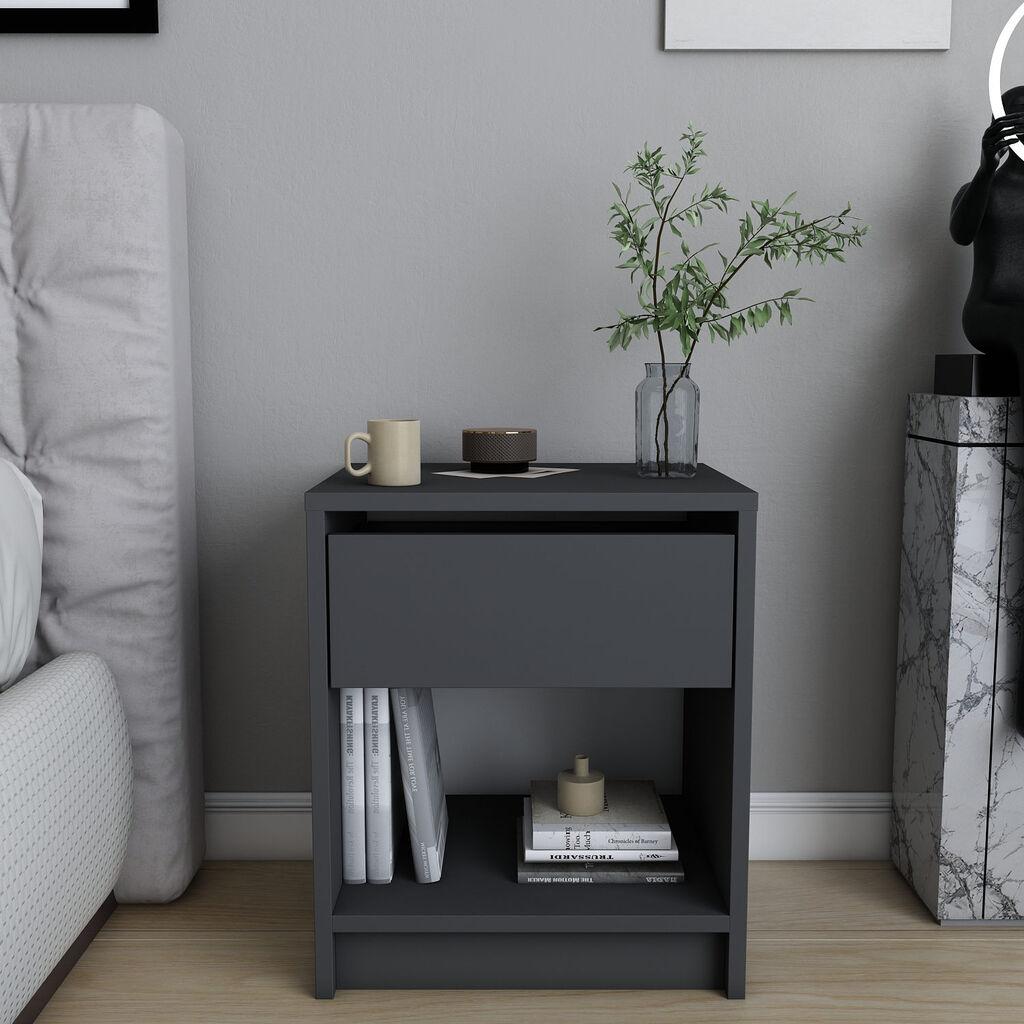 Hanah Home Noćni ormarić Sheridan 44,6x52,8x35,9cm Antracit