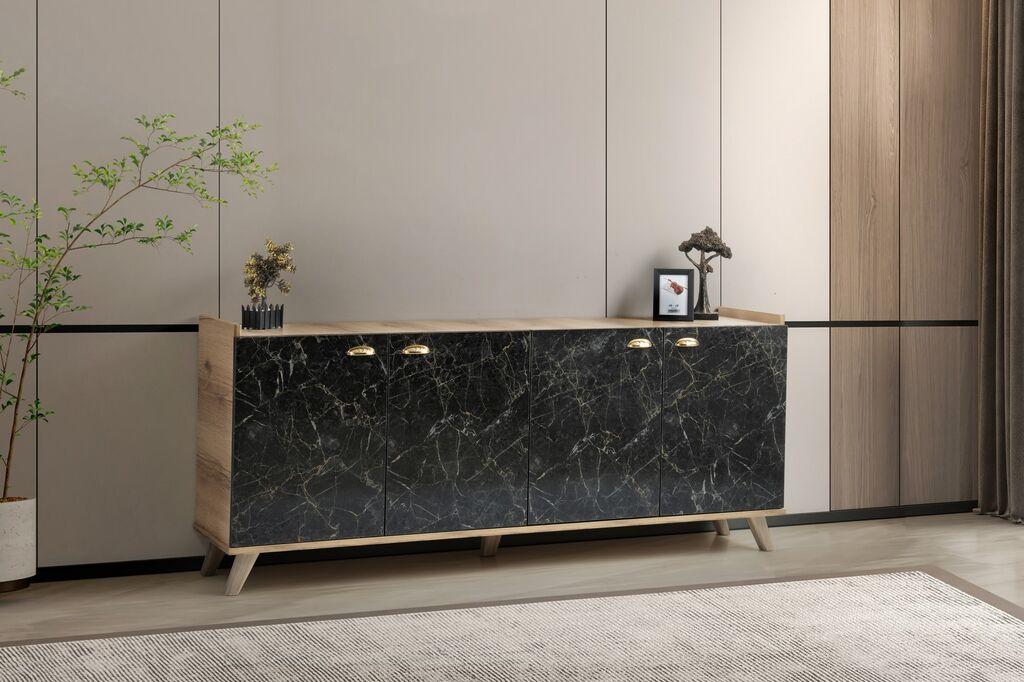 Hanah Home Komoda Sumer H3030 180x77.8x41cm Smeđa-Mramor