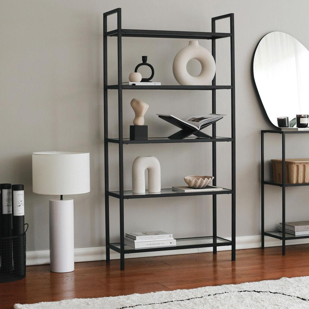 Hanah Home K100 Polica za knjige 80x165x30cm, Crna