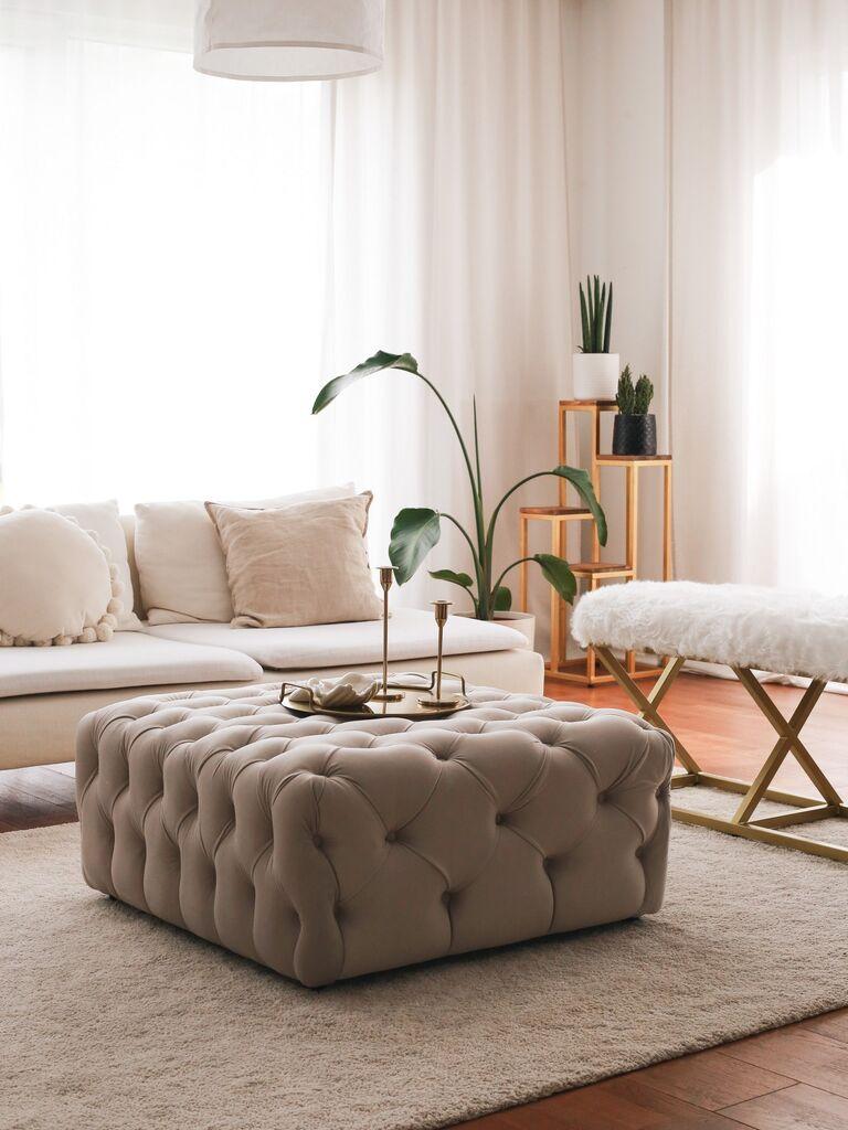 Atelier del Sofa Tabure 80x40x80cm, Krem