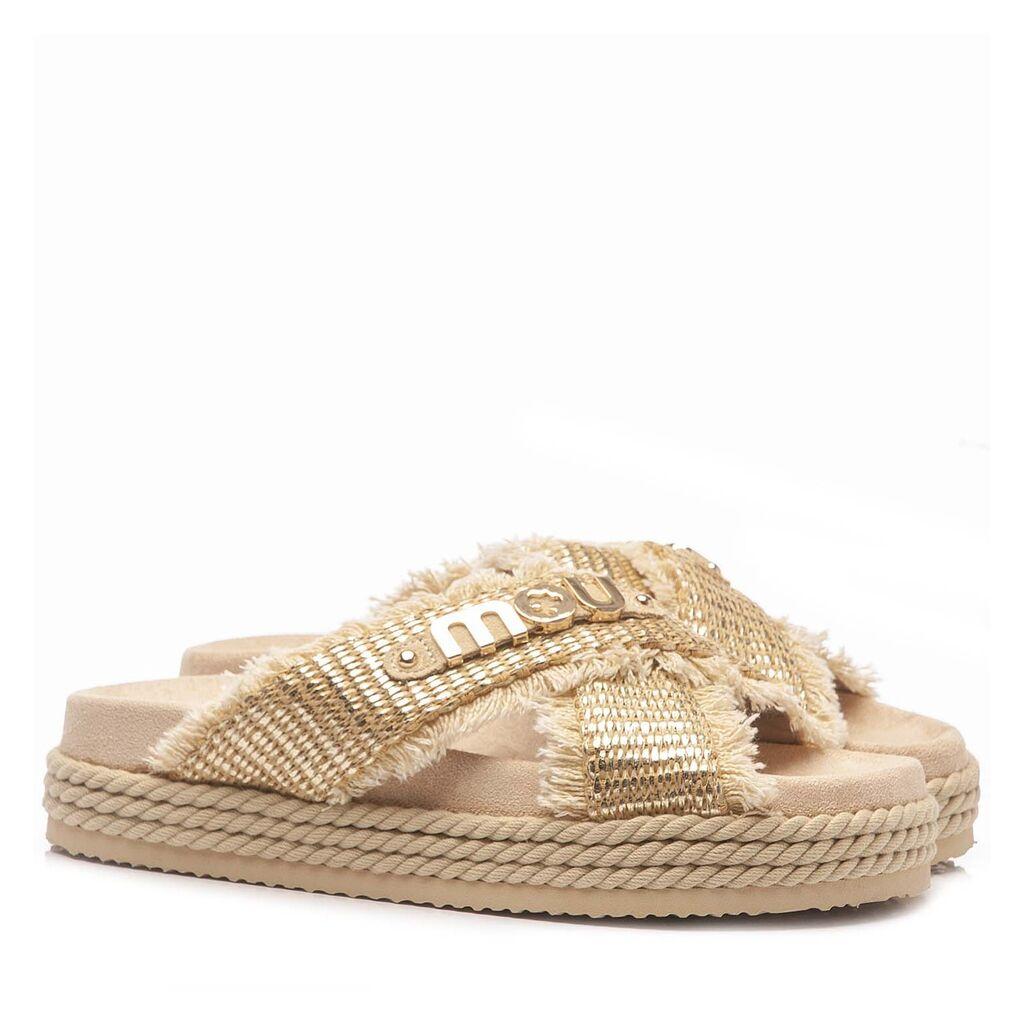 Mou SS25ŽMUSW451009KRM Sandale, Zlatne