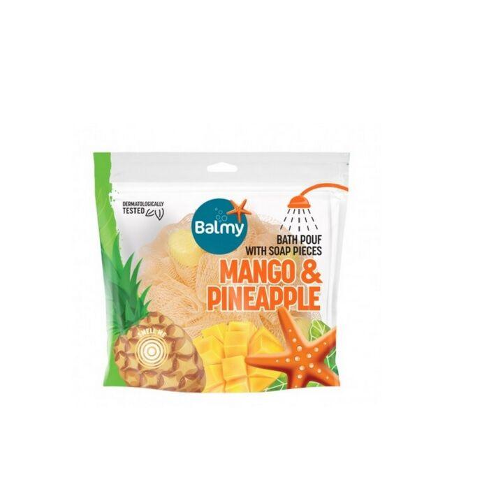Balmy Bath Pouf With Mango & Pineapple Soap