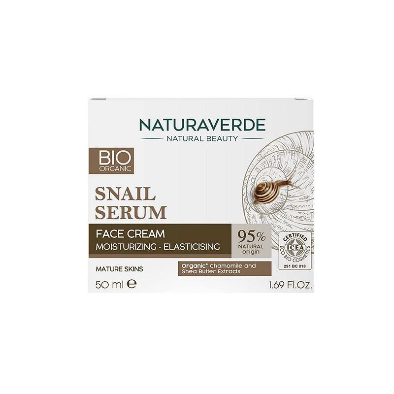 Naturaverde Bio Moisturizing Elasticising Face Cream Snail Serum 50Ml