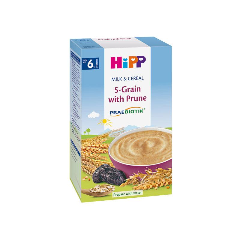 Hipp Instant Mlijecna Kasa - Pet Vrsta Zitarica Sa Suvom Sljivom I Praebiotikom 6 Mjeseci