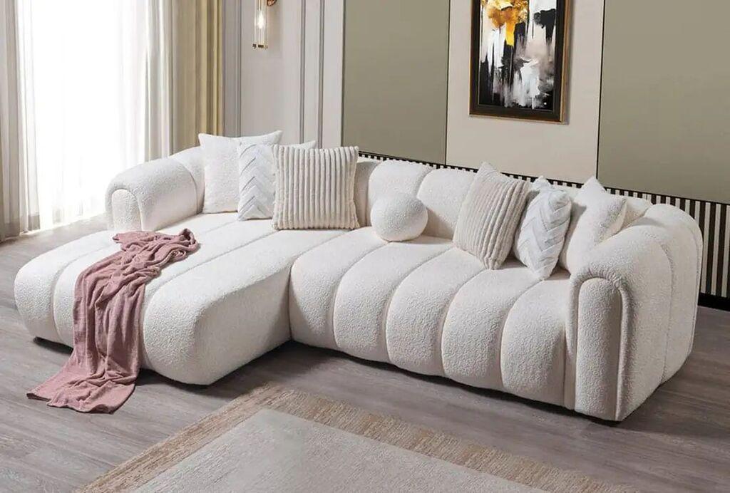 Atelier del Sofa Ugaona garnitura na razvlačenje N-Line Left, 265x185x95 cm, Bijela