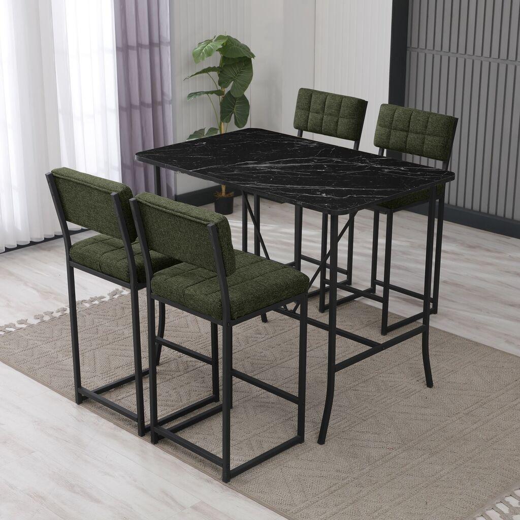 Hanah Home Set barskih stolova i stolica, 110 x 70 x 92 cm, 5 dijelova, Zelena