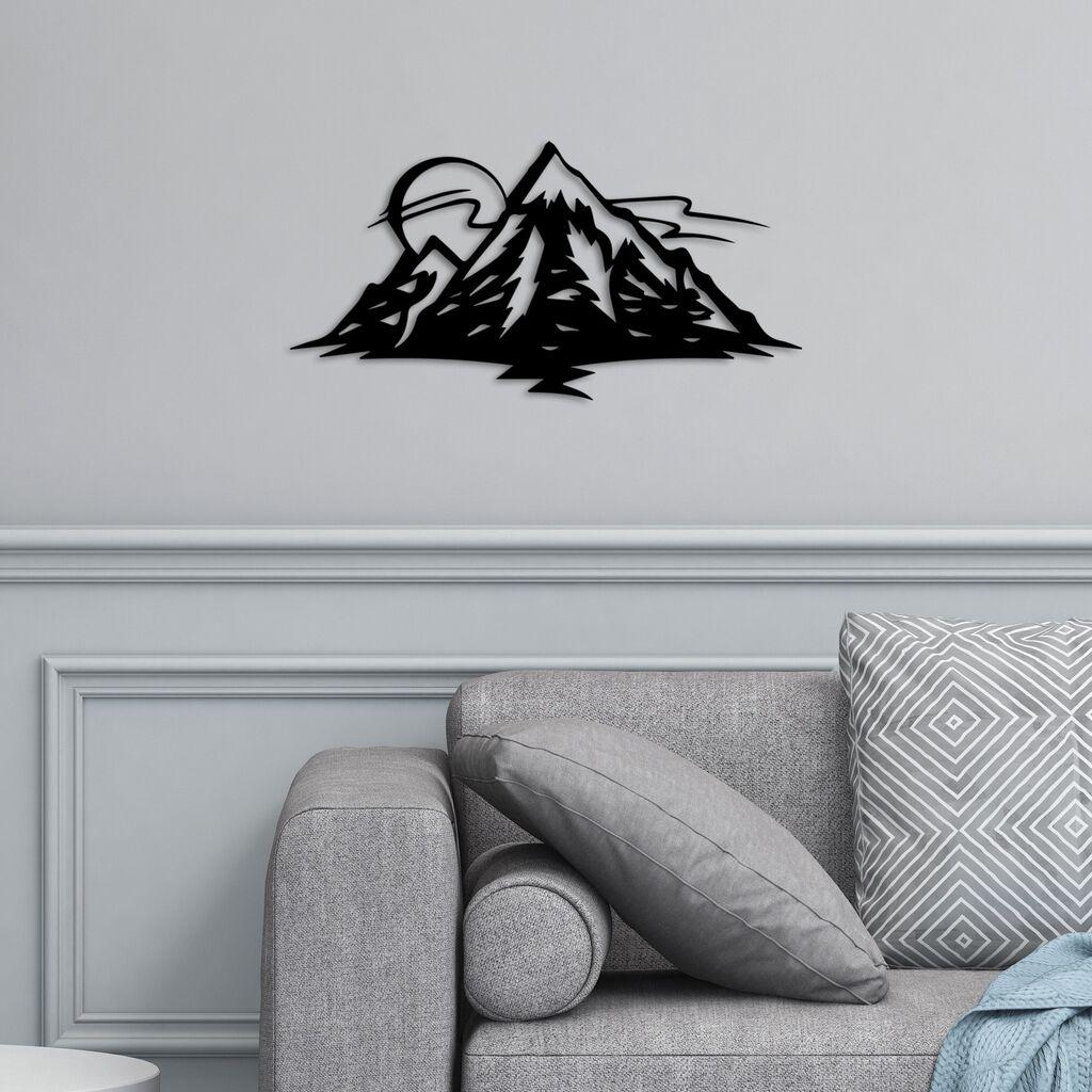 Wallity Zidna dekoracija Mountain 25, 62x31, Crna