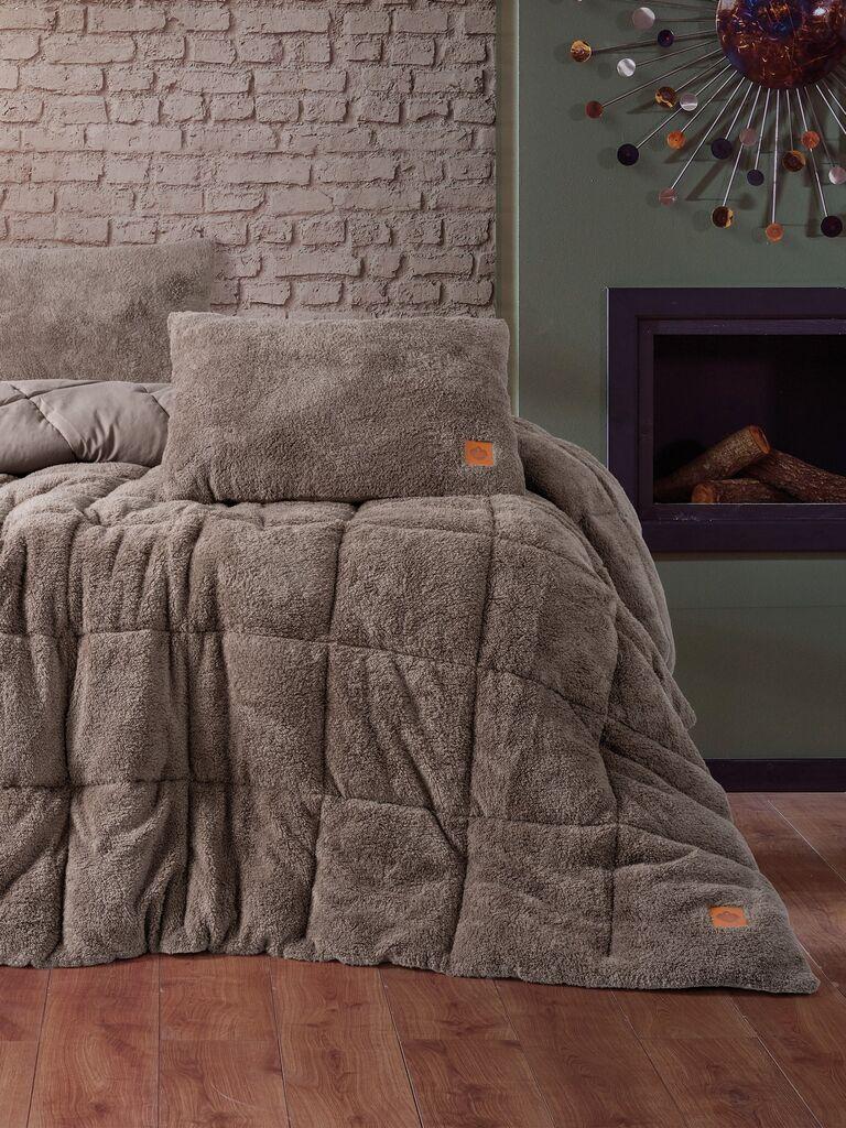 L'essentiel Maison set pokrivač i 2 jastuka Pelus, 195x215 cm, bež
