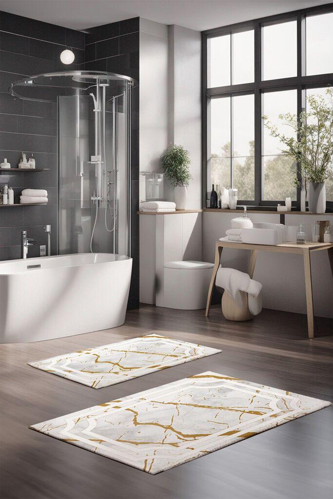 L'essentiel Maison Set tepiha za kupatilo CT-5169, 2 komada, bijela